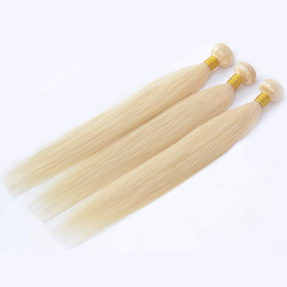SeraphicWig 613 Blonde Human Hair Extensions - 100% Real Silky Straight Bundles for Women (16inch, 100g) | Perfect for Daily Wear, Parties & Special Occasions