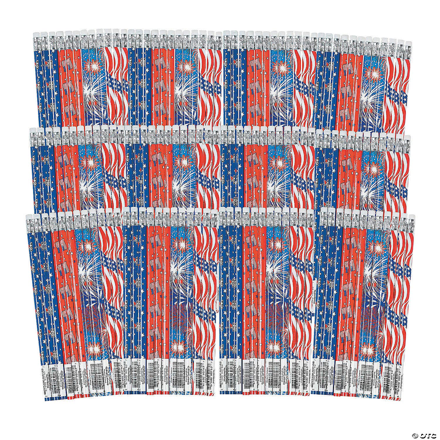Fun Express USA Patriotic Pencils - Bulk Set of 144 Pencils for 4th of July Party Favors, School Supplies & Classroom Giveaways - Perfect for Independence Day Celebrations, Back to School & Teacher Gifts