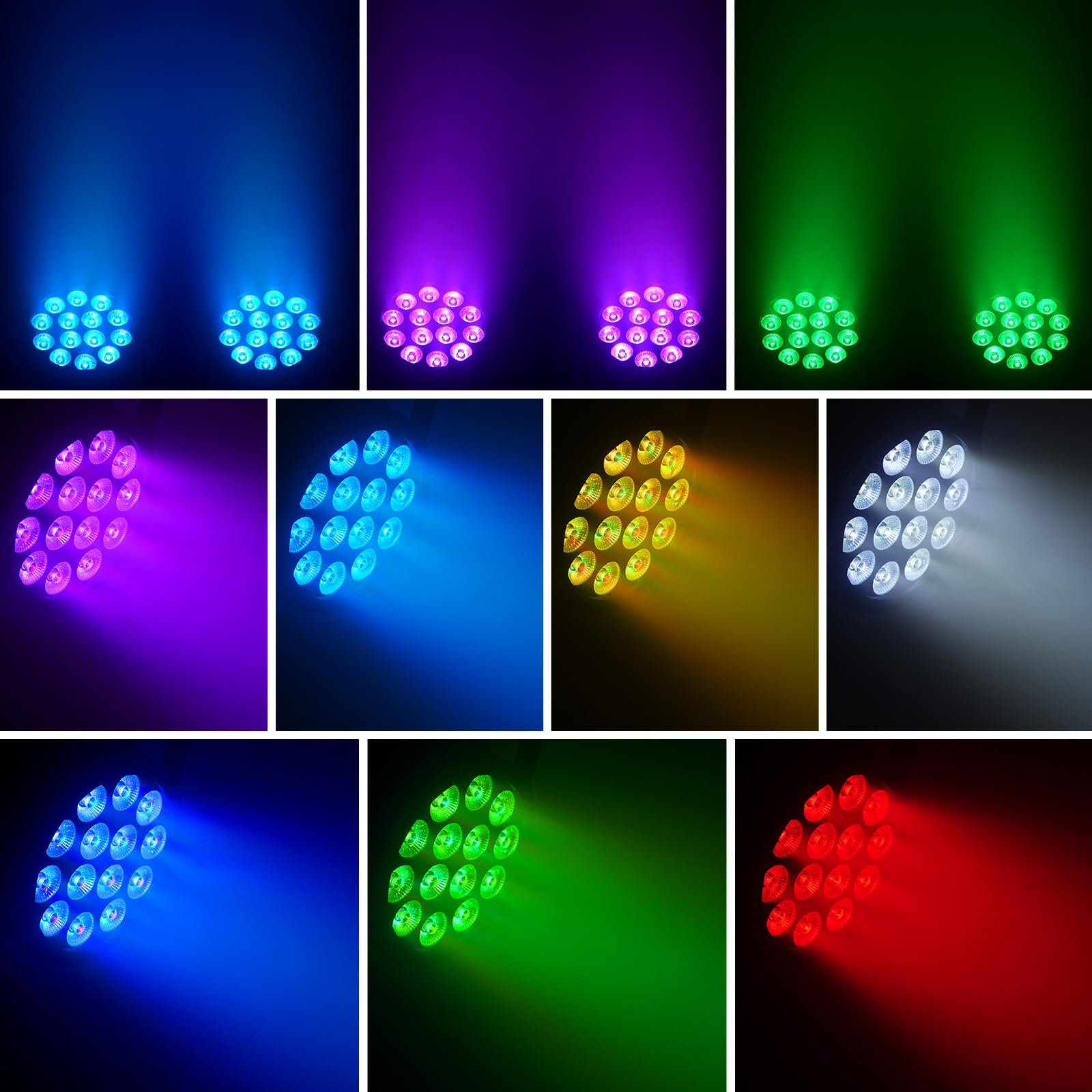 4 Pack U`King LED Par Lights RGBW DJ Stage Lighting - 14x6W Uplights with Sound Activation & DMX Control for Weddings, Churches, Live Shows, Discos, Halloween & Christmas Parties - Perfect for Events, Concerts, and Nightclubs