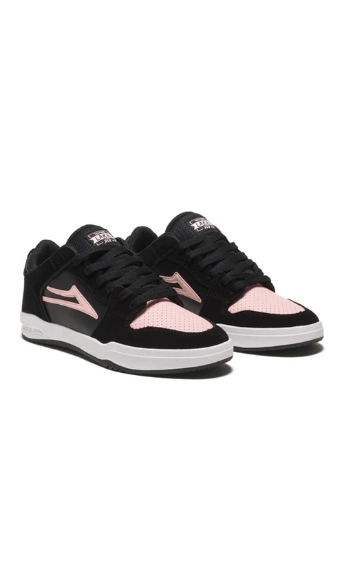 Lakai Telford Low Suede Men's Skate Shoes - Black/Pink - Comfortable & Durable Sneakers for Streetwear & Skateboarding