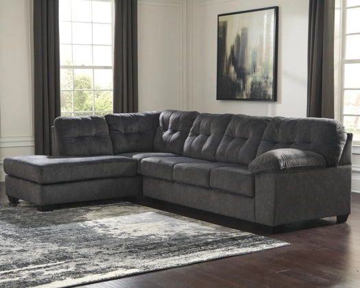 Accrington 2-Piece Sectional Sofa with Left-Hand Facing Chaise in Granite Fabric - Perfect for Living Room, Family Room & Home Theater Comfort
