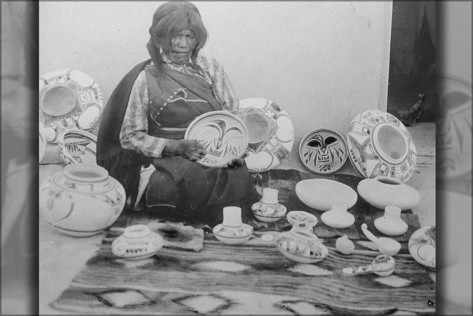 24x36 Inch Vintage Hopi Pottery Poster - Nampeyo Seated with Her Artwork, 1900 Native American Art Print - Perfect for Home Decor, Office Wall Art & Cultural Gift