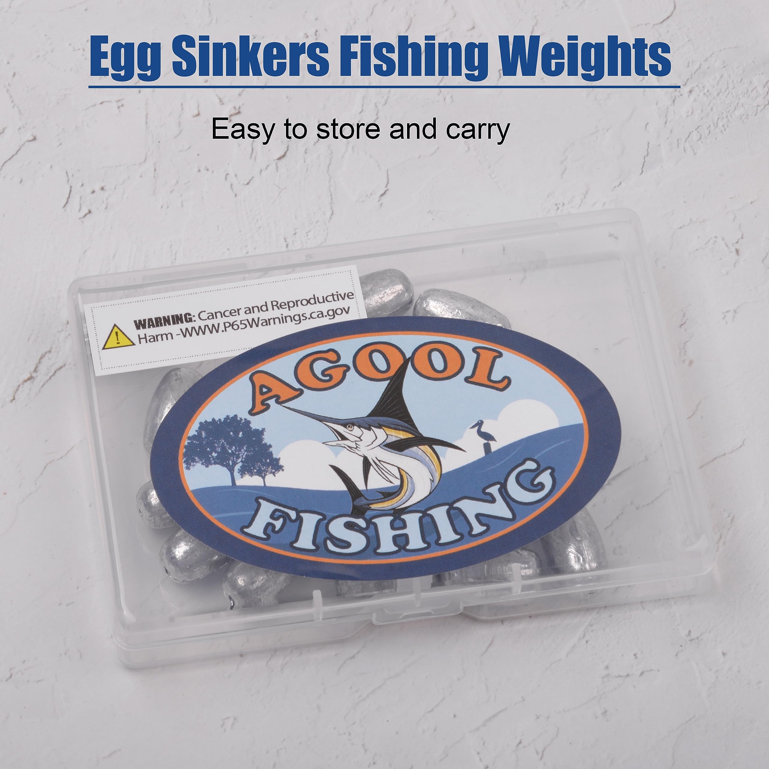 Premium Oval Egg Sinkers Fishing Weights - Sliding Bass & Catfish Weights for Saltwater & Freshwater Fishing - Ideal for Worm Fishing, Casting, and Bottom Fishing Techniques