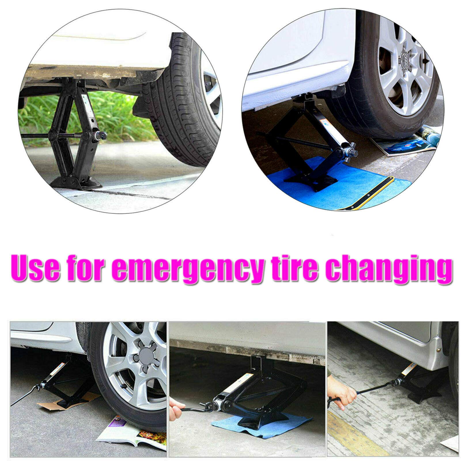 2 Ton (4,409 lbs) Heavy Duty Scissor Jack - Car Trailer Truck SUV RV Van Stabilizer with Quick Lift Speed Handle - Perfect for Emergency Roadside Repairs & Vehicle Leveling