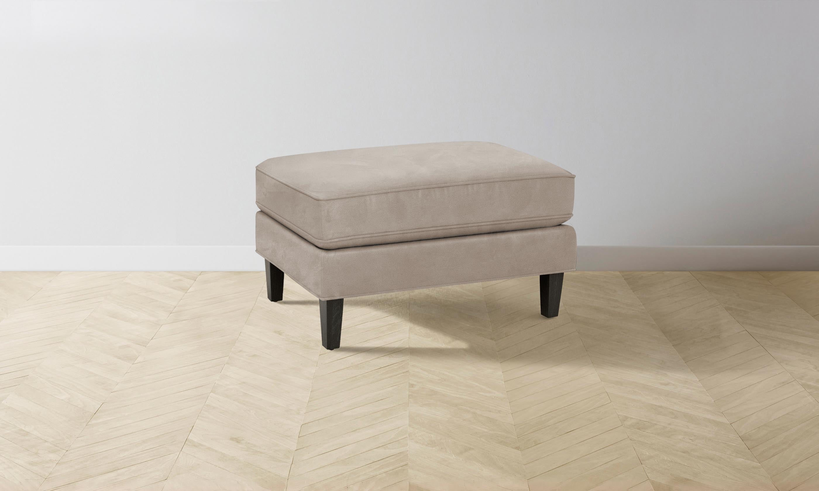 Premium Crosby Ottoman - Genuine Nubuck Leather in Fawn Color | Stylish Footrest & Living Room Accent Piece for Home Decor
