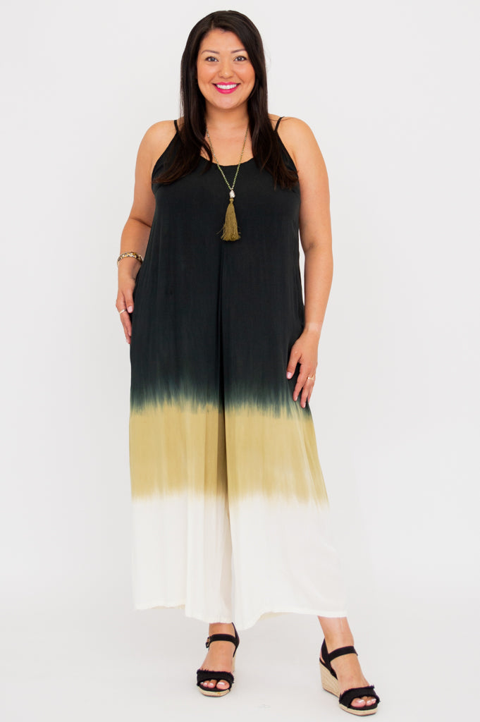 Ender Jumpsuit for Women - Black Dip Dye One Piece Romper | Stylish Casual Outfit for Streetwear, Party & Date Night