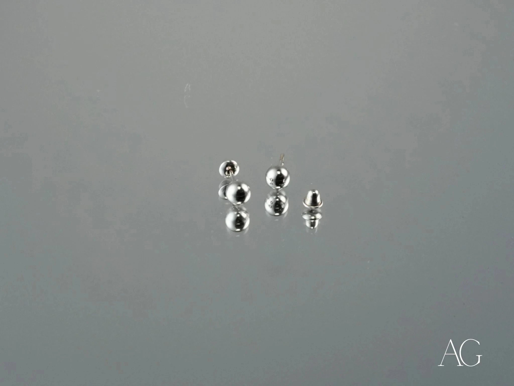 18K White Gold 4mm Ball Stud Earrings for Kids Girls - Hypoallergenic Children's Jewelry for Birthdays, Gifts & Special Occasions