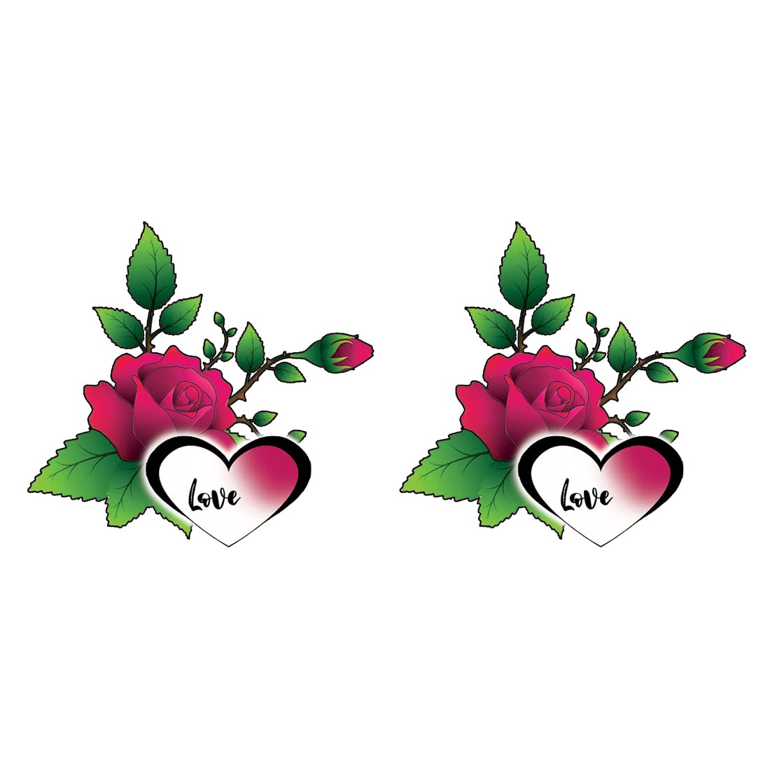 Waterproof Love Rose & Heart Temporary Tattoos for Men & Women - Romantic Body Art for Date Nights, Weddings & Special Occasions