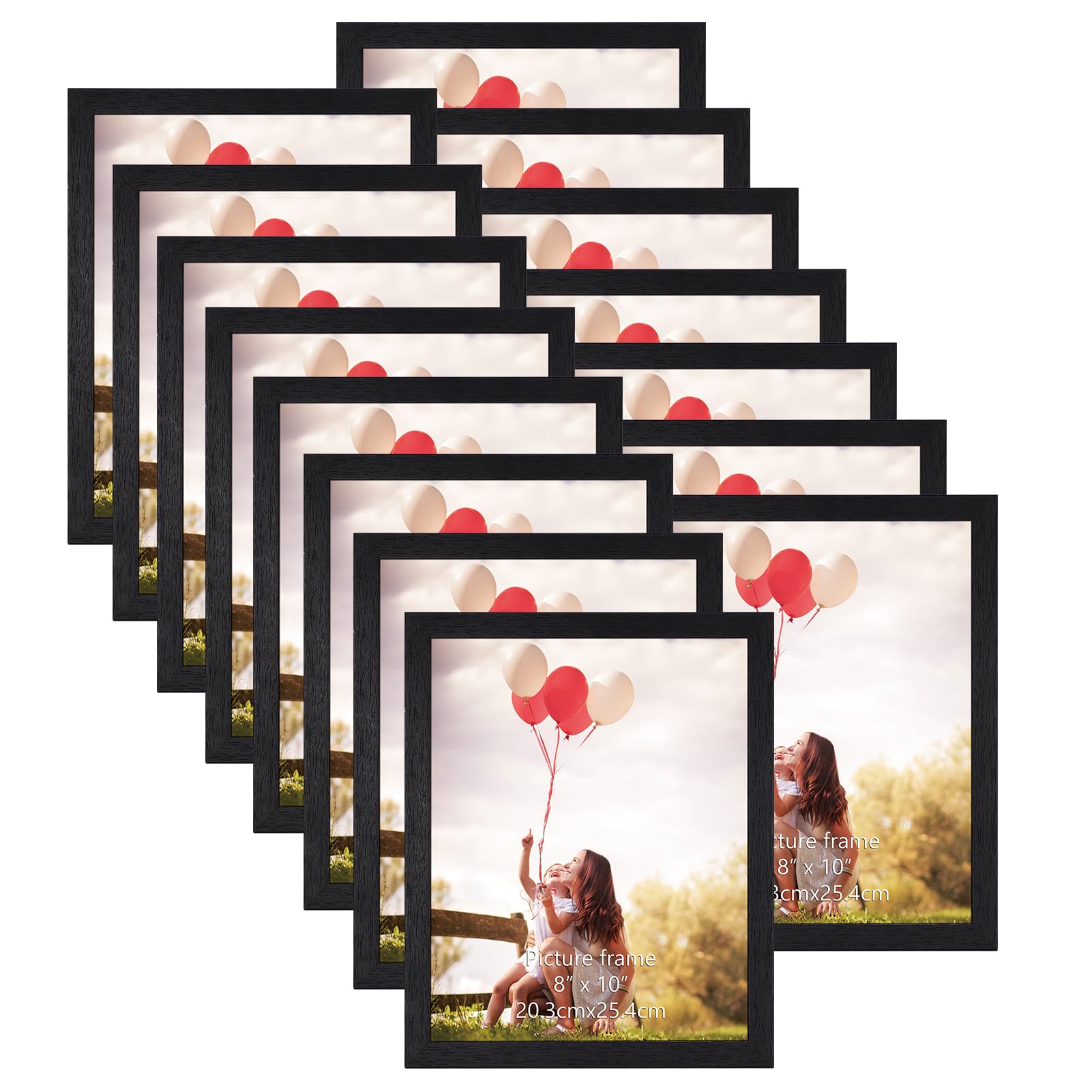 HORLIMER 15 Pack 8x10 Picture Frames - Black Photo Frames for Wall or Tabletop Display - Perfect for Home Decor, Office, Wedding, and Family Photos