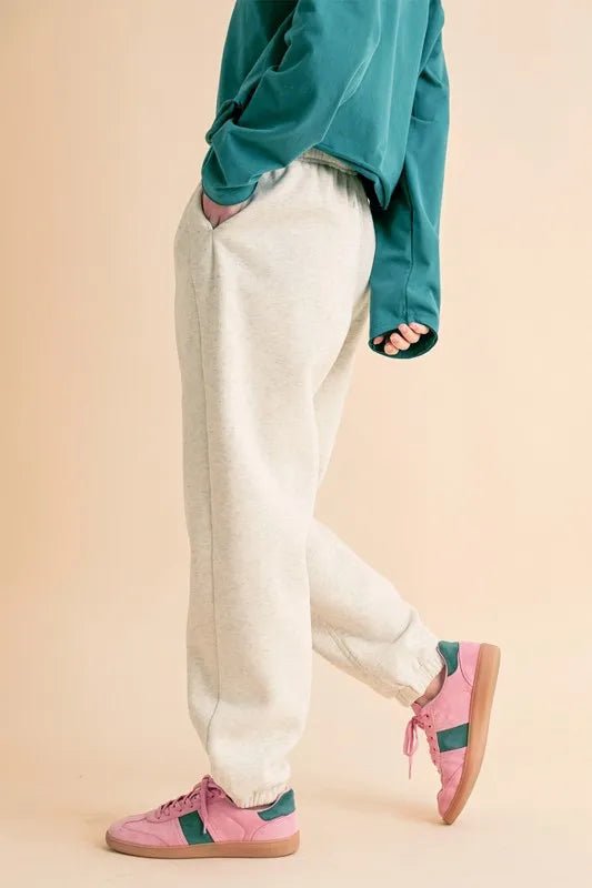 Aemi+Co Women's Elastic Waist Joggers Pants - Soft Drawstring Lounge Pants for Yoga, Running & Casual Wear