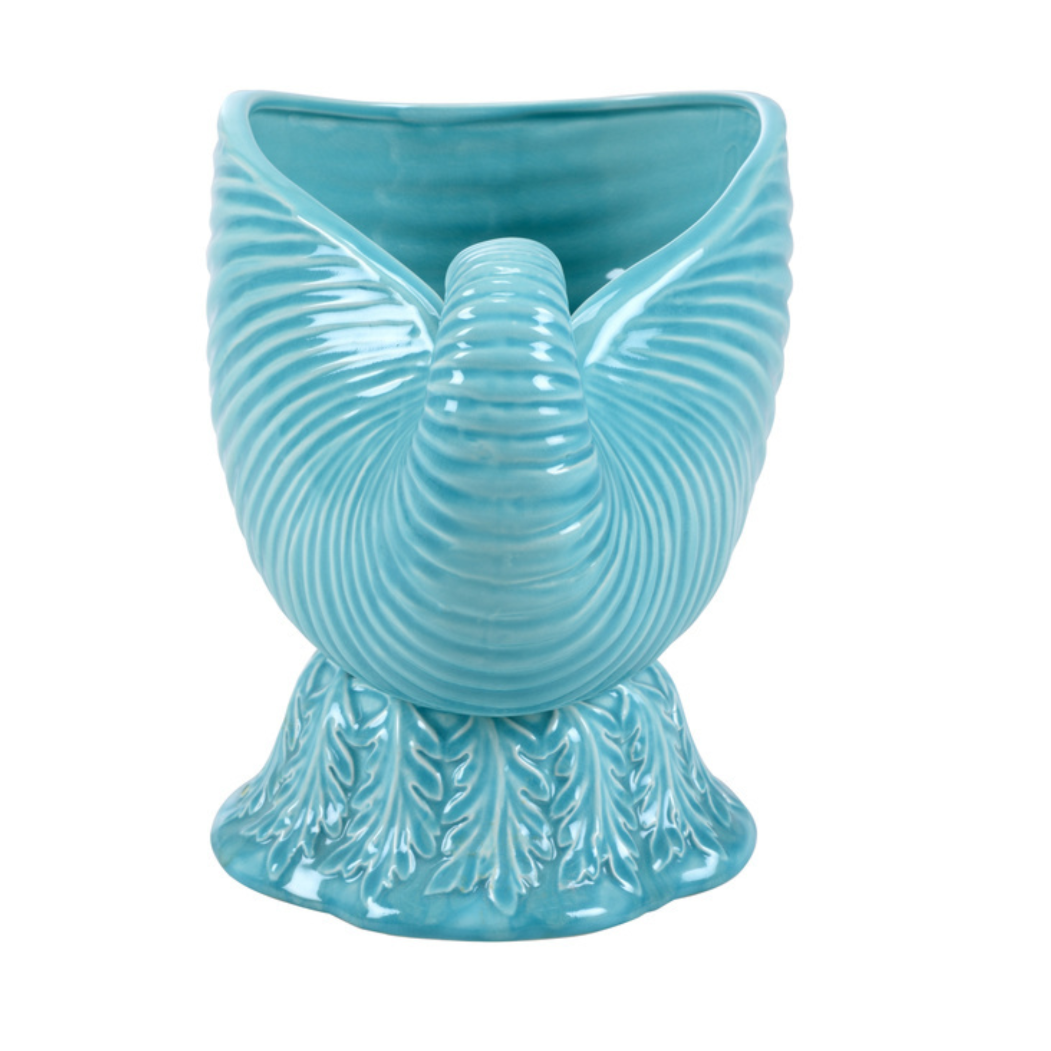 Aqua Concha Cachepot - Decorative Ceramic Flower Pot for Indoor Plants, Succulents & Home Decor | Perfect for Living Room, Bedroom & Office Decorations