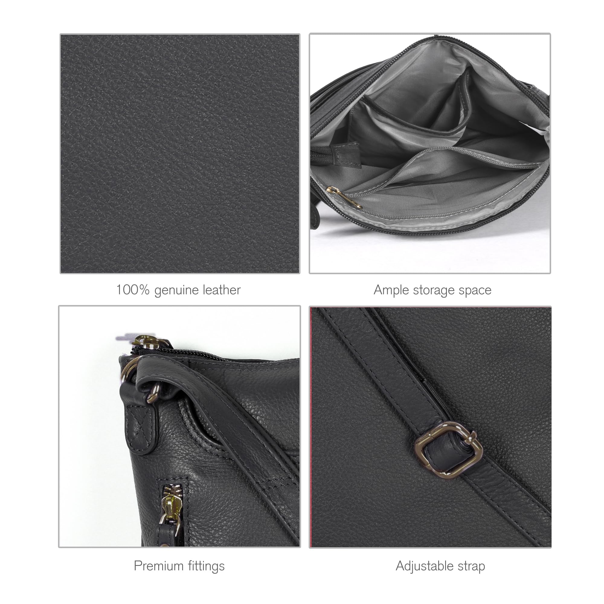 Stylish Leather Crossbody Bags for Women - Fashionable Sling Handbags & Medium Shoulder Purses - Perfect for Work, Travel & Everyday Use