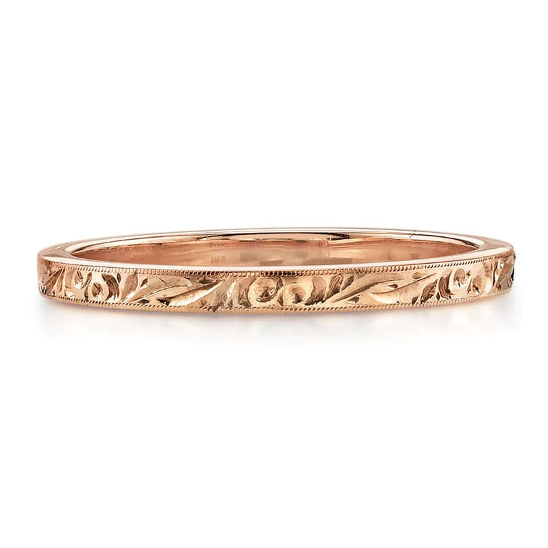 18K Rose Gold Single Stone Hazel Band Ring for Women - Elegant Wedding, Engagement & Anniversary Jewelry Gift