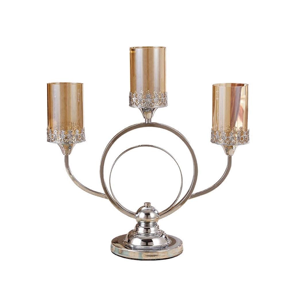 European Style Candle Stand Holders - 3-Head Decorative Candlestick for Wedding, Romantic Dinner & Home Decor | Vintage Candle Holder for Table Centerpiece, Fireplace Mantel & Bedroom Ambiance