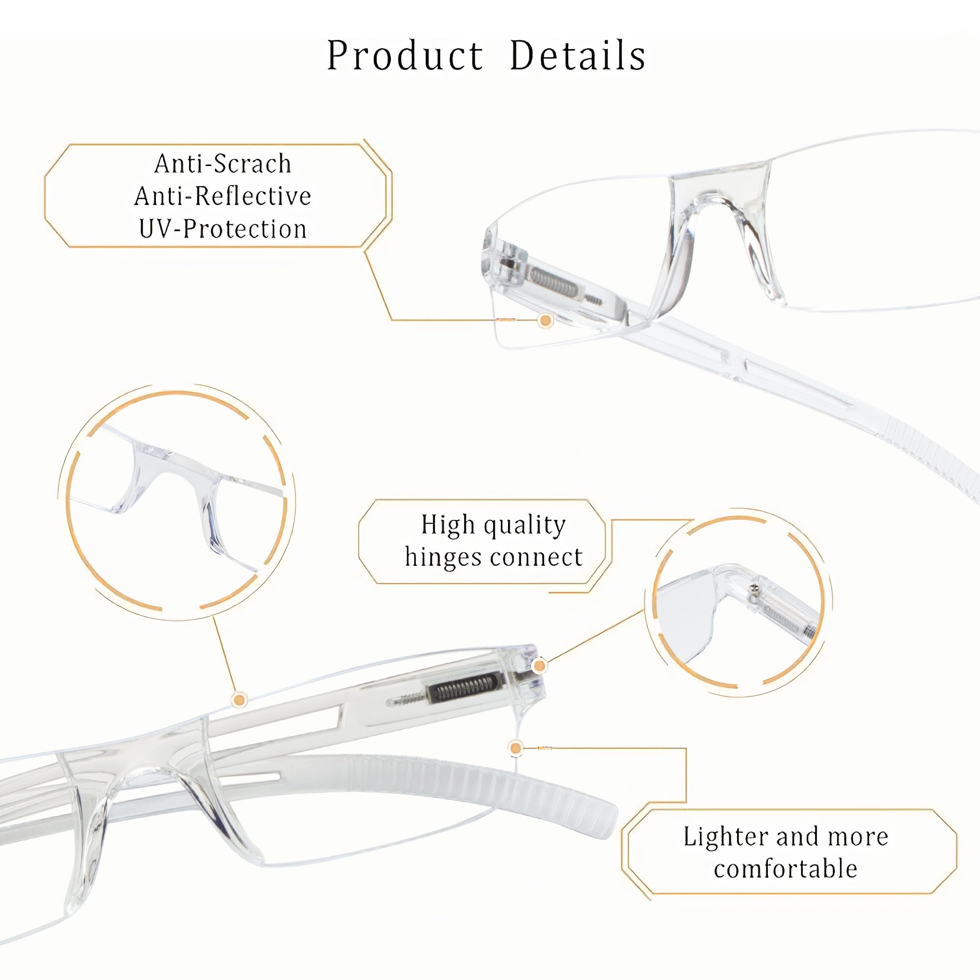 LifeArt 2/4 Pairs Blue Light Blocking Reading Glasses for Men & Women - Anti Eyestrain Computer Glasses with Stylish Rectangle Frame - Perfect for Office Work, Gaming & Screen Time