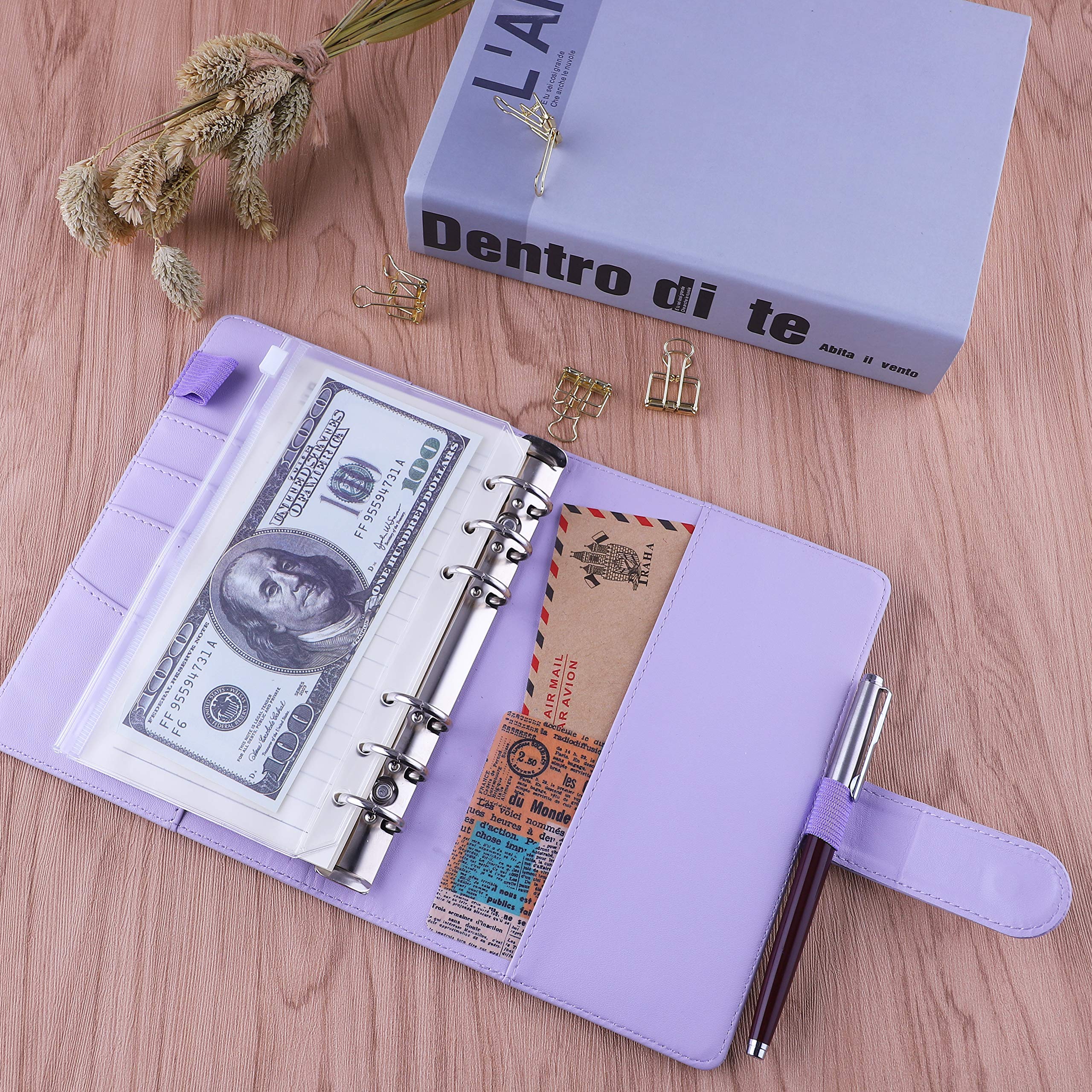 Antner A6 PU Leather Notebook Binder Set - 24 Pocket Refillable Organizer for School, Office & Travel | A6 Refill Pages, Planner Accessories, Journal Supplies