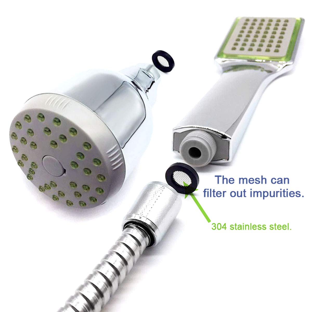DGZZI 20PCS 1/2 Inch Shower Hose O-Ring Kit - Stainless Steel Filter Washers for Shower Heads & Garden Hoses