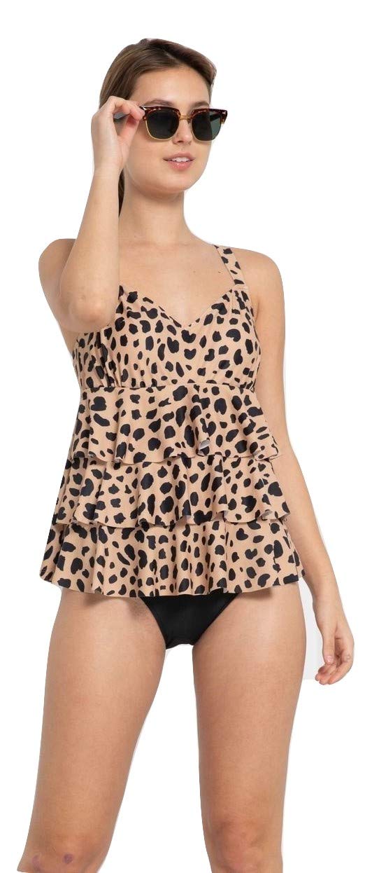Celina Women's 1-Piece Layered Skirt Swimdress - Flattering Swim Dress for Beach, Pool & Vacation | Plus Size Swimwear with Skirt Coverage