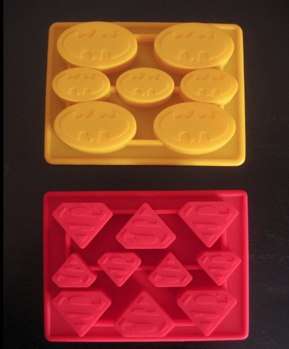 Batman & Superman Silicone Cake Pan Mold Set for Birthday Cakes, Cupcakes, Chocolates & Candies - Perfect for Superhero Themed Parties, Baking & DIY Desserts