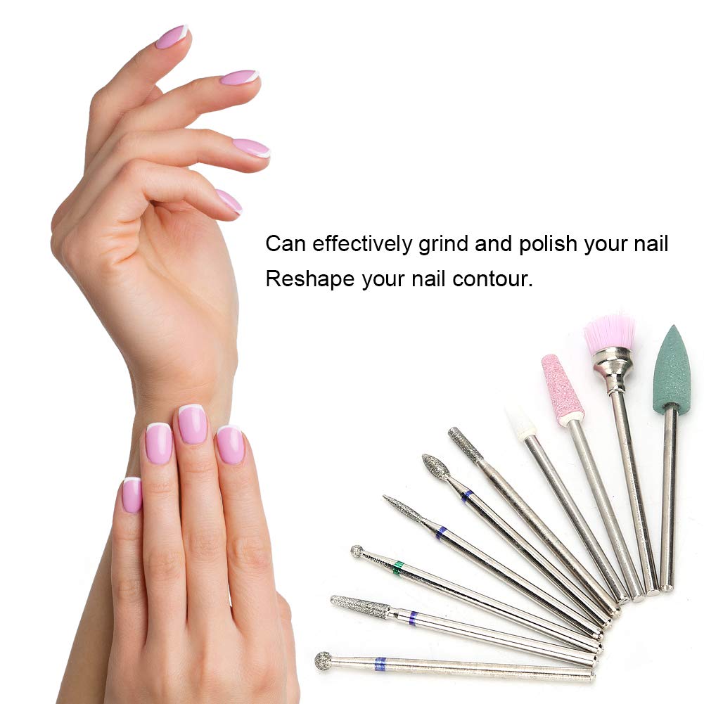 10Pcs Professional Tungsten Steel Nail Drill Bits Set - Manicure & Pedicure Tools for Salon & Home Use - Durable & Precise Nail Art Accessories