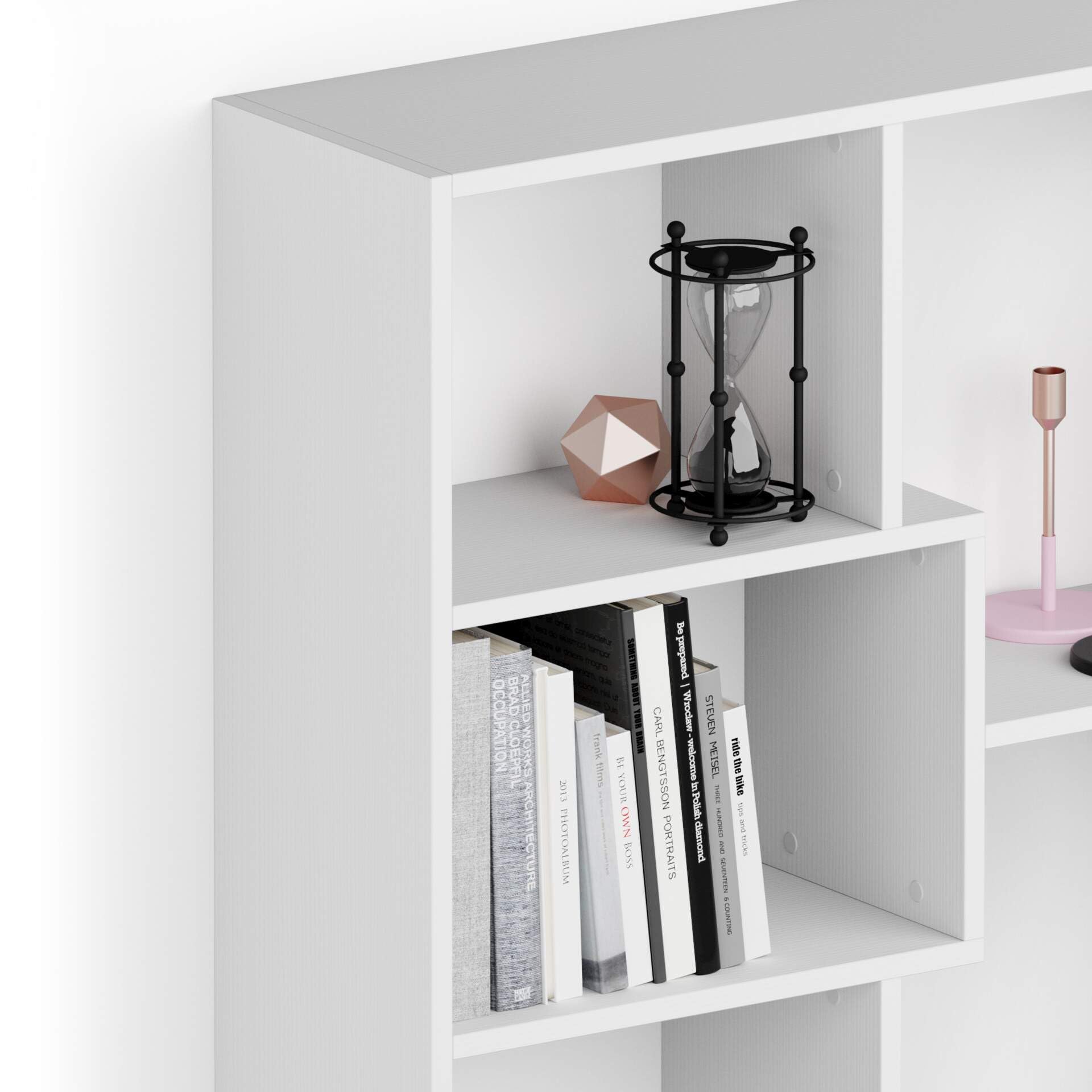 Iacopo XS Modern Bookcase - 63.31 x 31.5 Inch Ashwood White Storage Shelf | Italian Furniture for Living Room, Office & Home Decor | Perfect for Organizing Books, Displaying Decor & Creating Stylish Storage Spaces