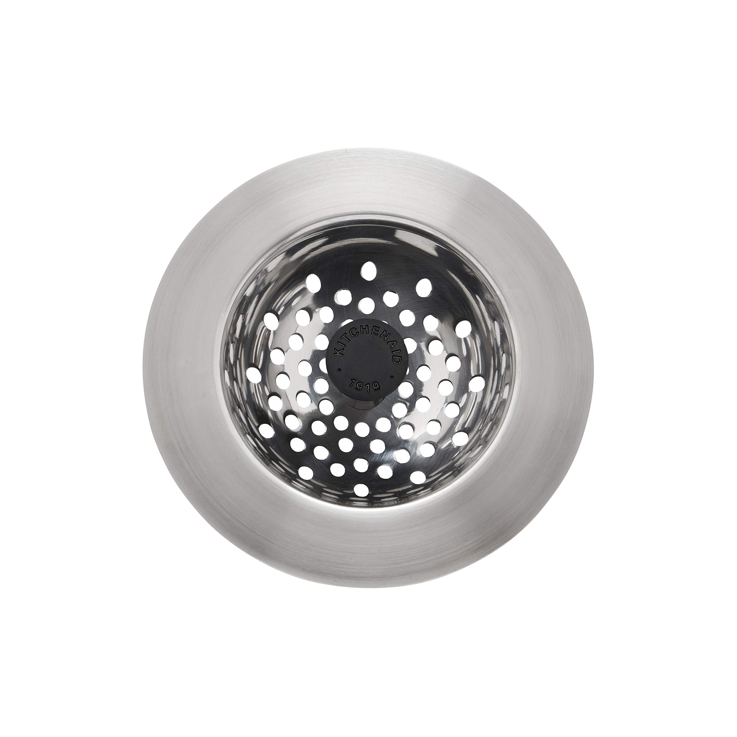 KitchenAid Stainless Steel Sink Strainer - Universal Fit Black Drain Filter for Kitchen Sinks | Prevents Clogs & Protects Pipes | Ideal for Food Prep Areas & Dishwashing Stations