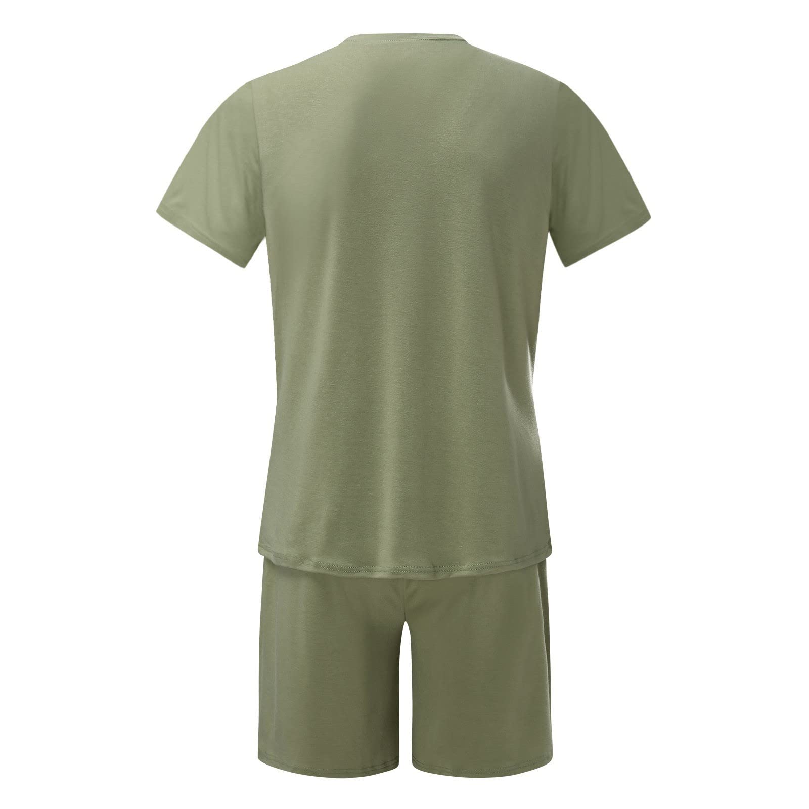 Men's 2-Piece Summer Outfits - Short Sleeve Muscle Tee & Athletic Shorts for Gym, Workout, Beach | Comfortable Tracksuit Set for Casual Wear & Sports Activities