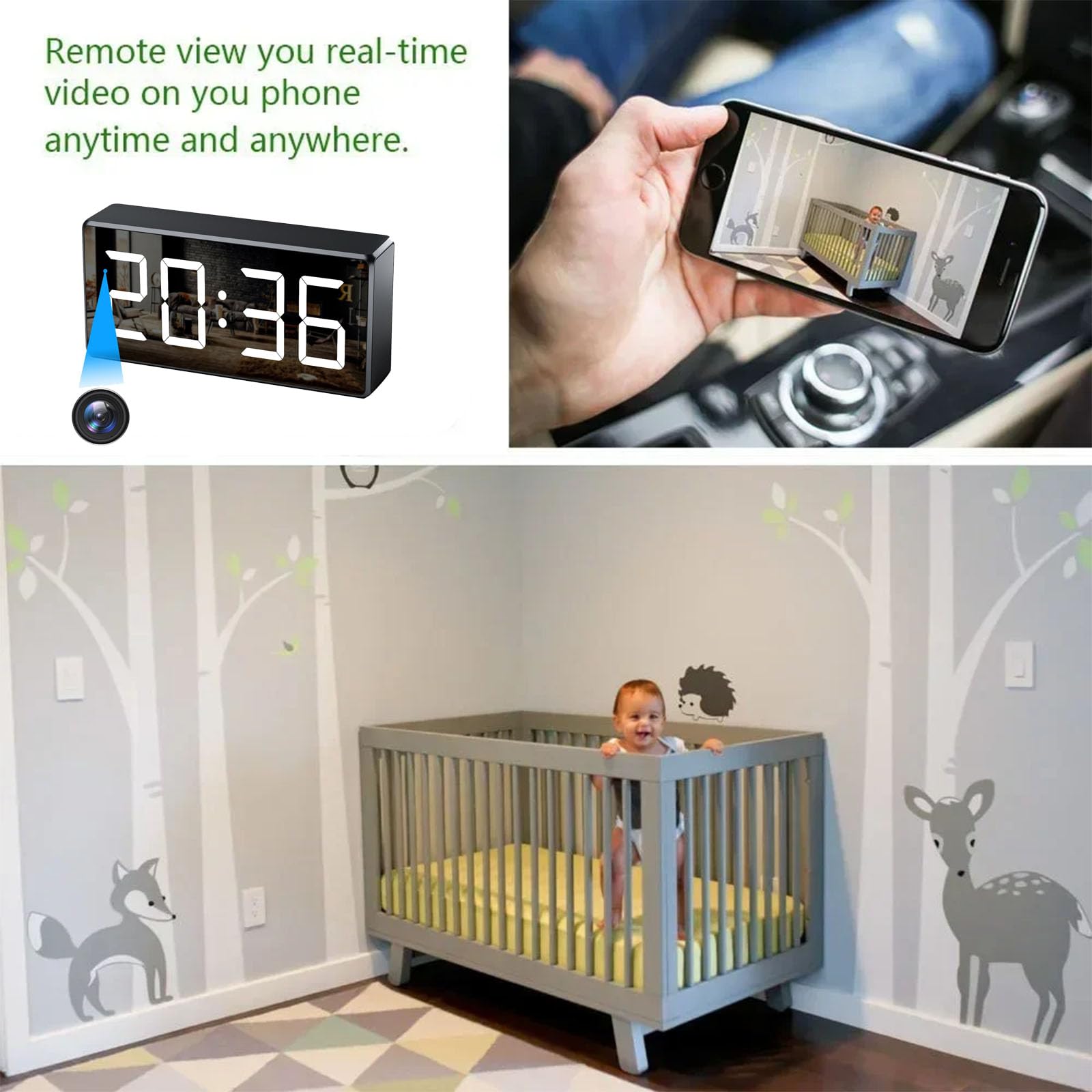 FKINGLRK 4K HD WiFi Security Camera - 166° Wide Angle Mini Spy Cam with Night Vision & Motion Detection | Perfect for Home Surveillance, Baby Monitoring & Office Security