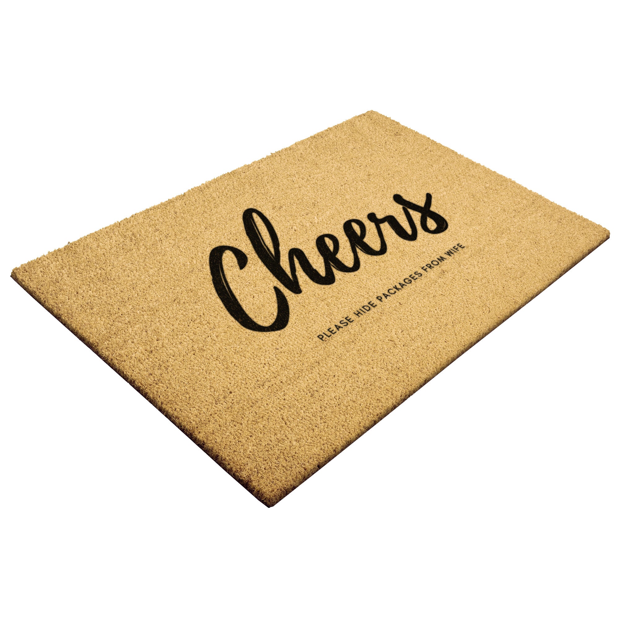 Premium Coir Welcome Doormat - Hide Packages from Wife - Non-Slip Entryway Rug for Front Door, Porch & Home Decor - Funny Gift for Husband