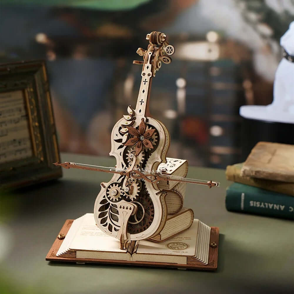 Magic Cello Mechanical Music Box - Creative 3D Wooden Puzzle for Adults & Teens | Perfect Gift for Music Lovers, Home Decor & Stress Relief