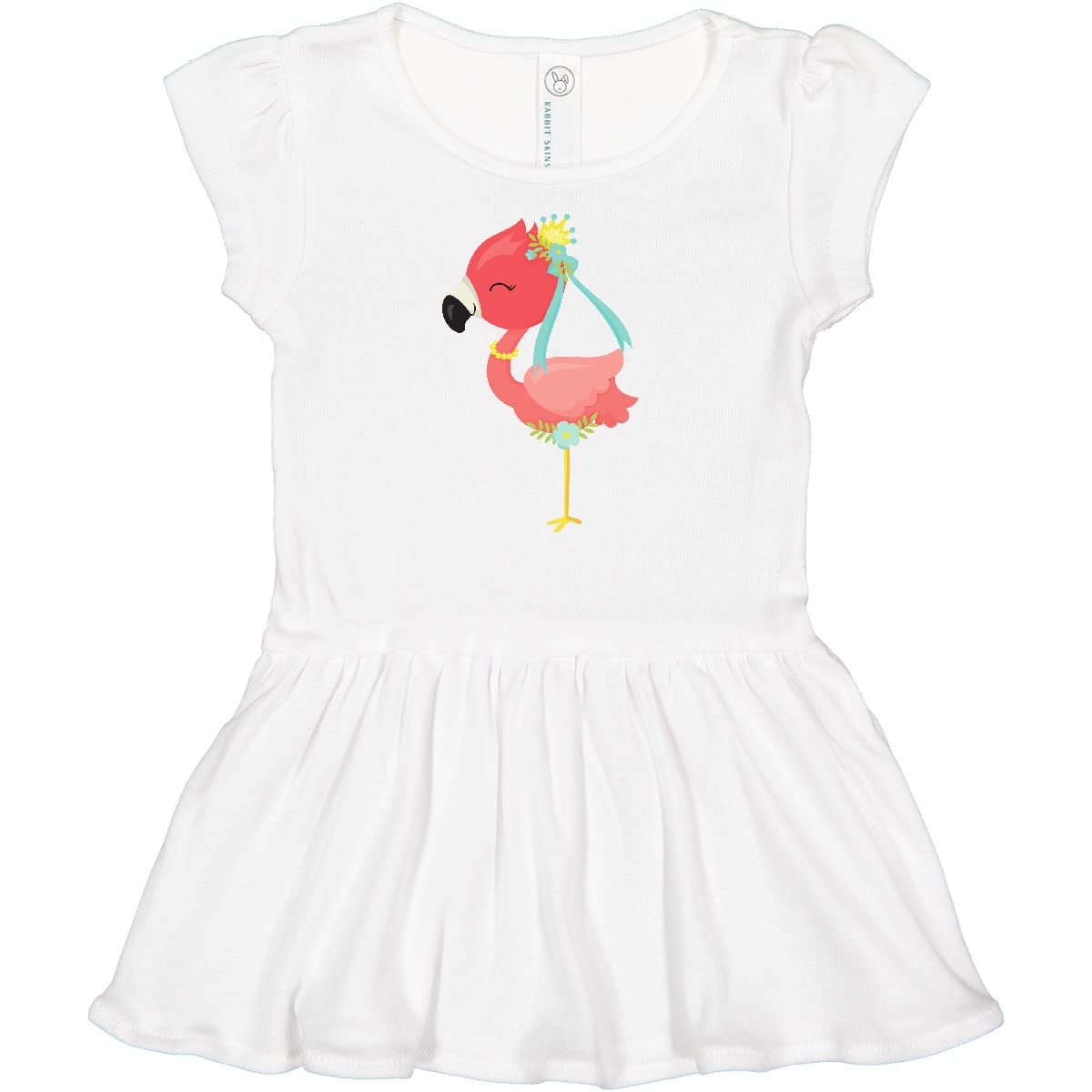 Inktastic Princess Flamingo Dress for Baby Girls - Pink Crown & Floral Print Cute Infant Outfit - Perfect for Birthday Parties, Photo Shoots & Special Occasions