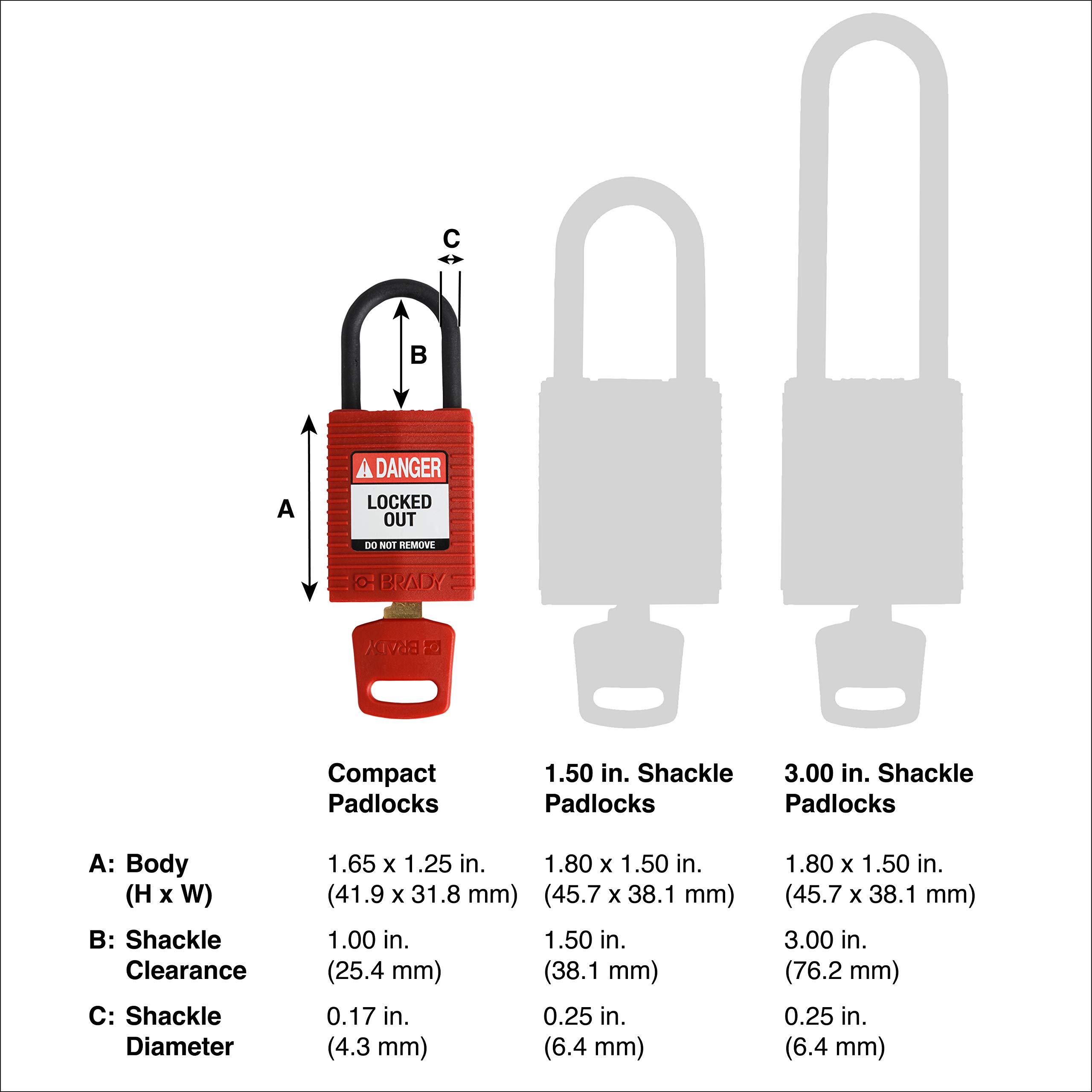 Brady SafeKey Lockout Padlock - 1.0