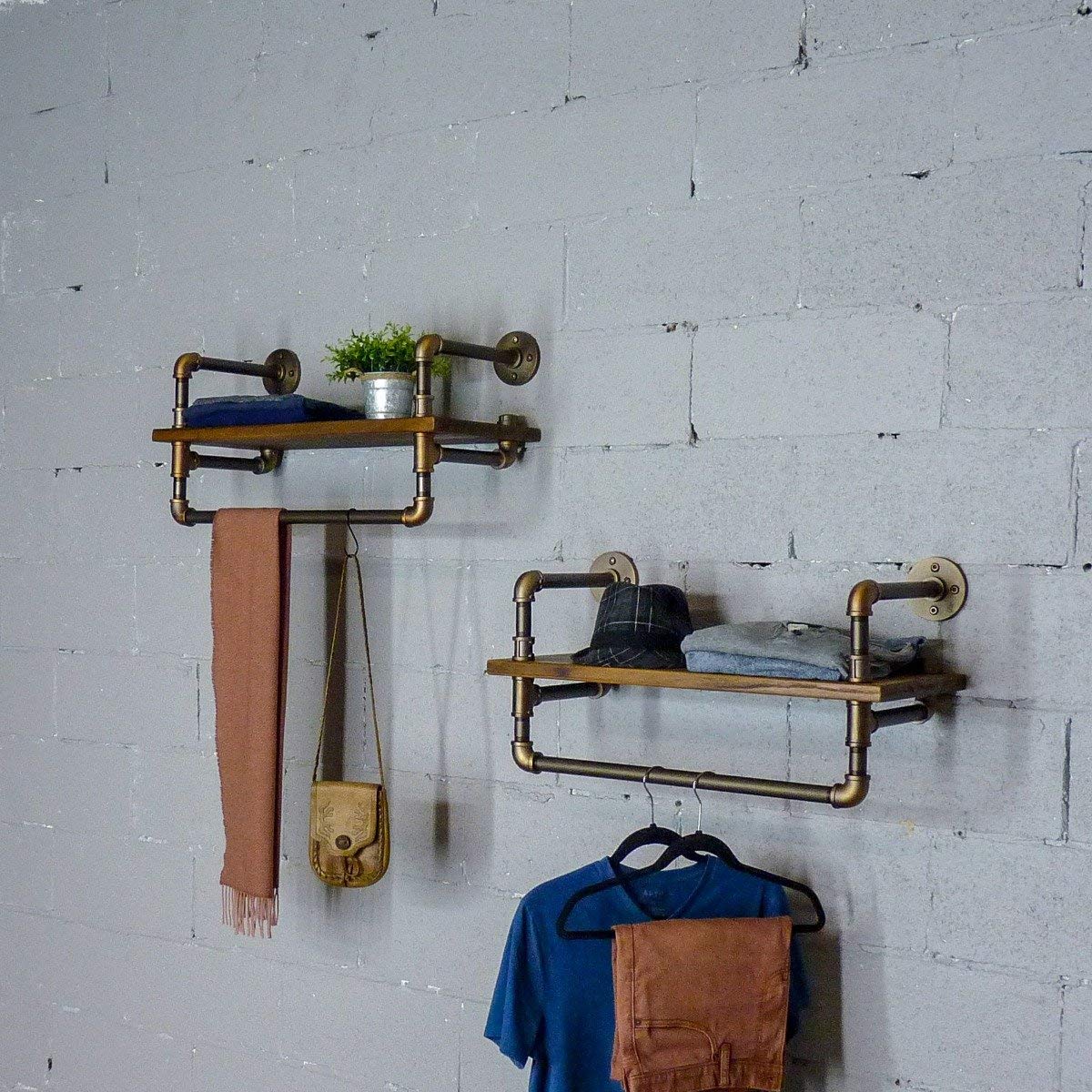 Industrial Farmhouse Wall Shelf Set - 2-Piece 33