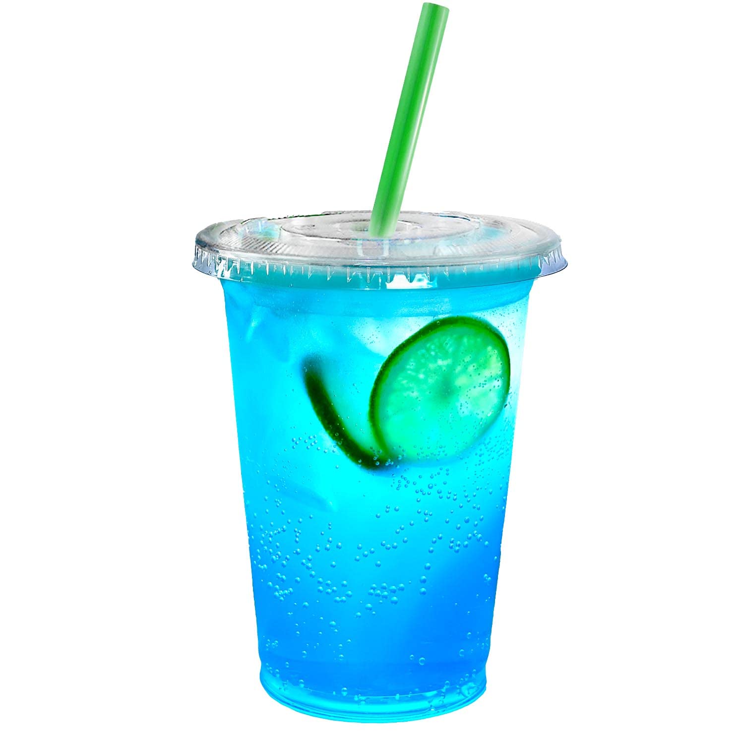 16 oz Clear Plastic Disposable Cups with Lids & Straws - 400 Count PET Drink Cups for Smoothies, Protein Shakes, Bubble Tea, Iced Coffee, Boba, Juice | Meal Prep, Parties, Cafes, Restaurants, and Takeout