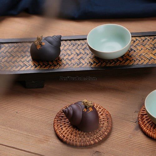 Handmade Purple Clay Tea Pet - Traditional Chinese Yixing Teapot Companion for Tea Ceremony & Meditation | Perfect Gift for Tea Lovers