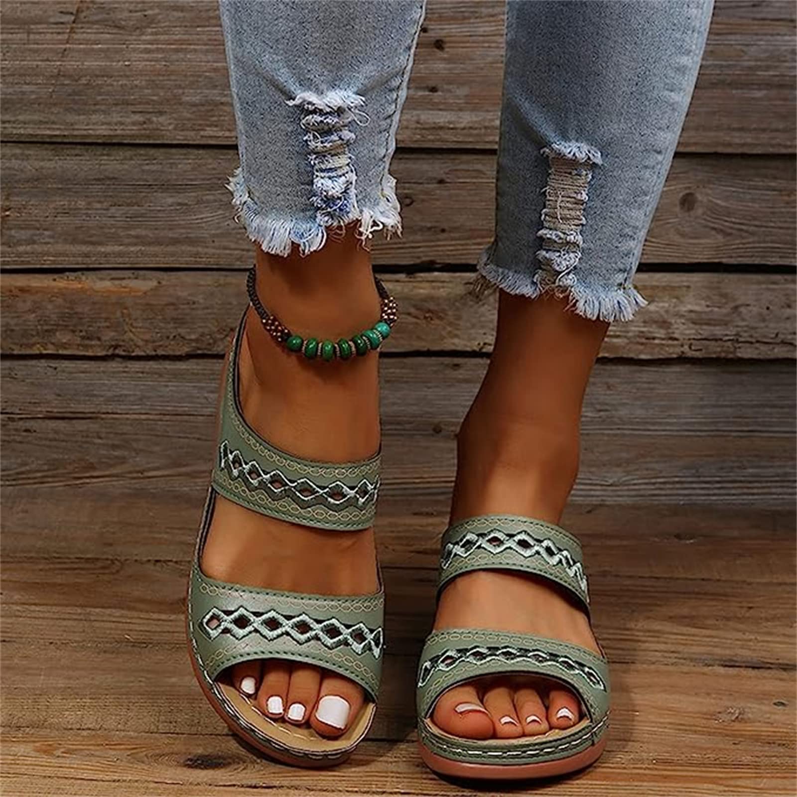 Best Orthopedic Sandals for Women - Arch Support Slide Flip Flops with Wedge Heel - Comfortable Walking & Hiking Sandals for Plantar Fasciitis Relief - Perfect for Beach, Travel & Everyday Wear