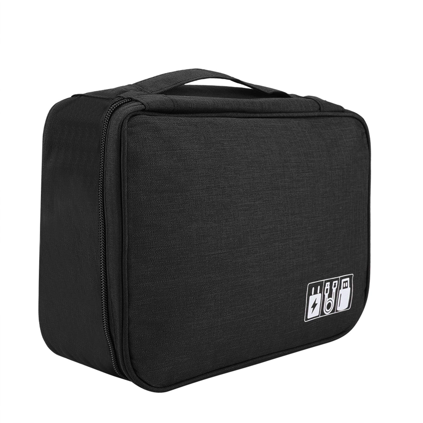 Universal Electronic Accessory Storage Bag - Waterproof Digital Organizer for Portable Charger, Cables & Small Devices - Perfect for Travel, Office & Home Organization (Black)