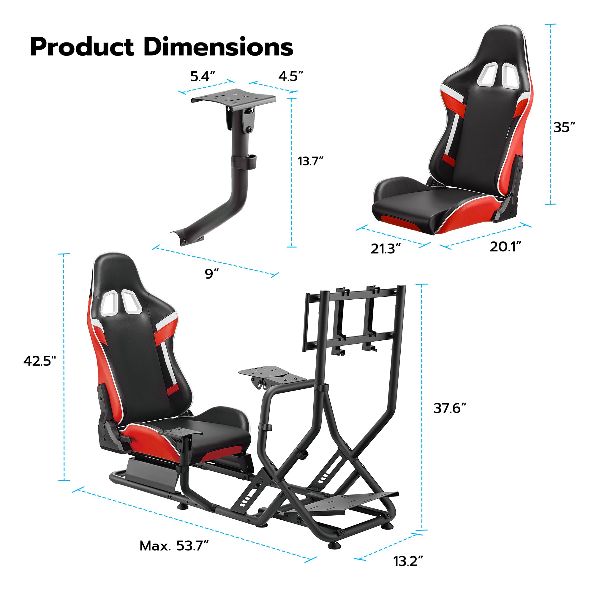 ARES WING Racing Simulator Cockpit with Adjustable Monitor Mount & Seat - Formula & GT Style Sim Racing Rig Compatible with Fanatec, Thrustmaster, Logitech, Moza - Works with PS5, PS4, Xbox & PC - Perfect for Home Racing, Esports Training & Immersive Gaming Experience