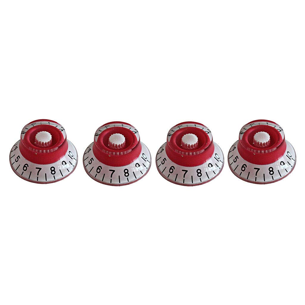 4-Piece Red Electric Guitar Parts Set - LP Style Tone & Volume Speed Control Knobs for Enhanced Playability | Perfect for Rock, Blues & Stage Performances