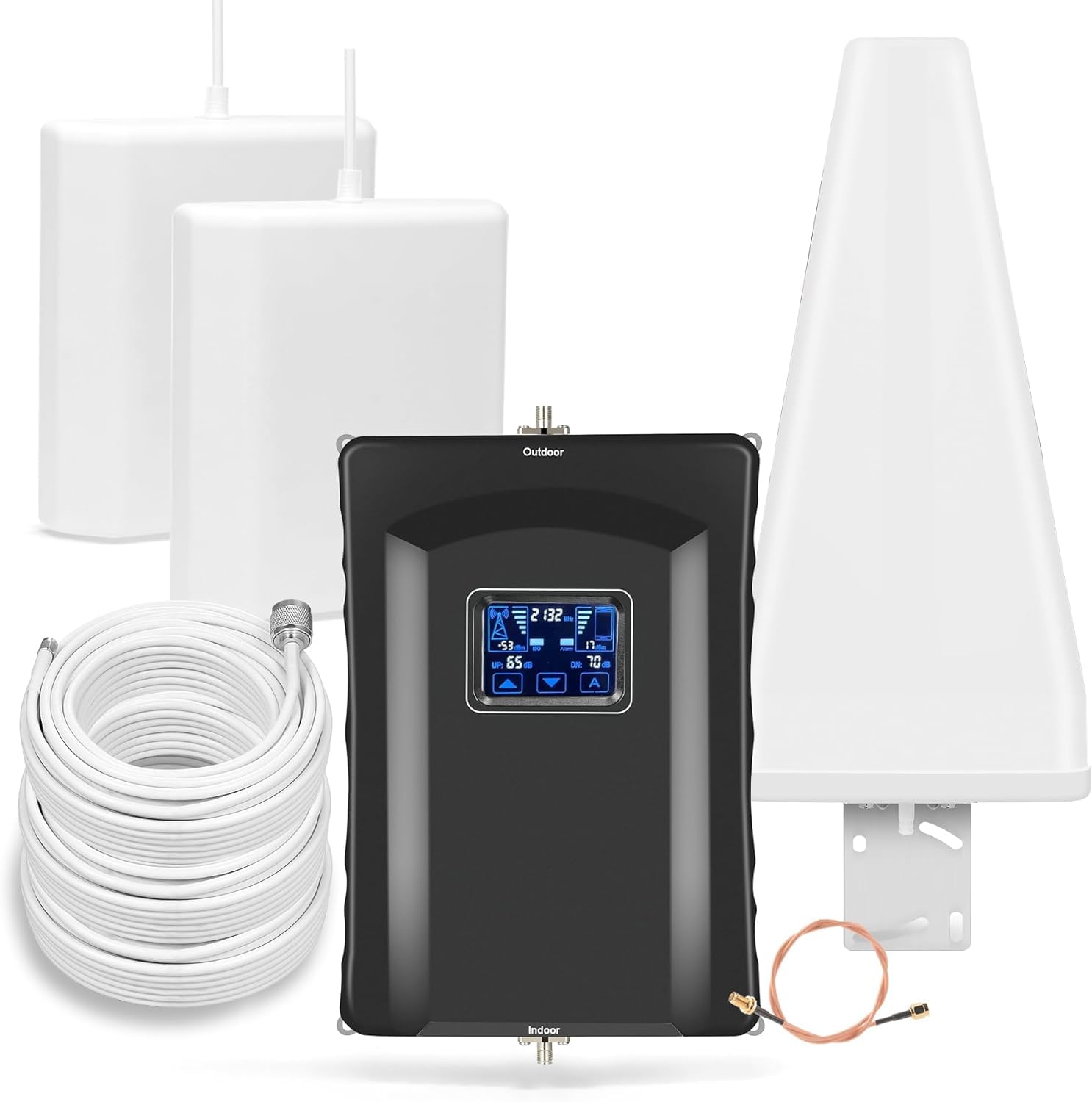 Cell Phone Signal Booster for Office & Home - 8000 Sq.Ft Coverage with 2 Panel Antennas | Supports Band 66/2/4/5/12/17/13/25 | FCC Approved 4G/5G LTE Booster for All US Carriers | Perfect for Large Spaces, Multi-Room Coverage & Weak Signal Areas