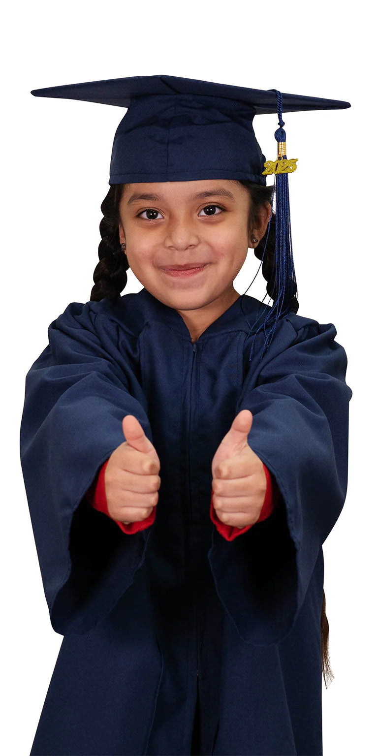 Preschool & Kindergarten Graduation Cap and Gown Set - Navy Blue Matte Finish for Kids | Perfect for Ceremonies, Photo Shoots & Special Occasions
