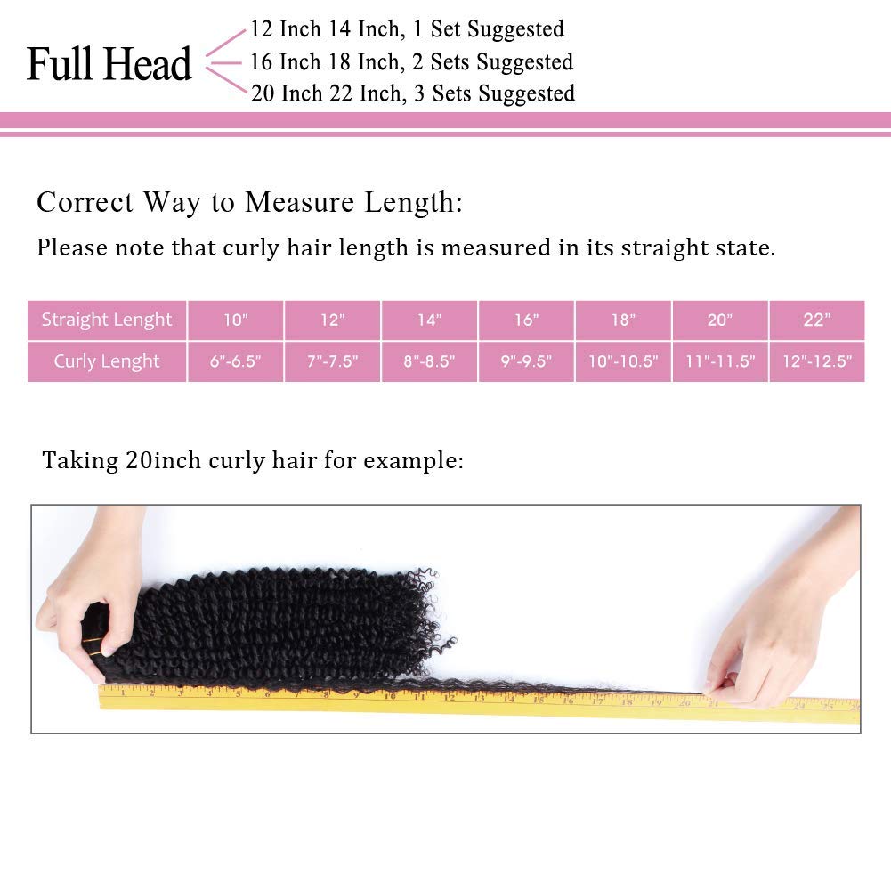 ABH AMAZINGBEAUTY Kinky Curly Clip-in Hair Extensions 3C/4A - 100% Remy Human Hair Double Wefts for African American Women - 120g #1B Natural Black 22 Inch - Perfect for Daily Styling, Special Occasions & Protective Hairstyles