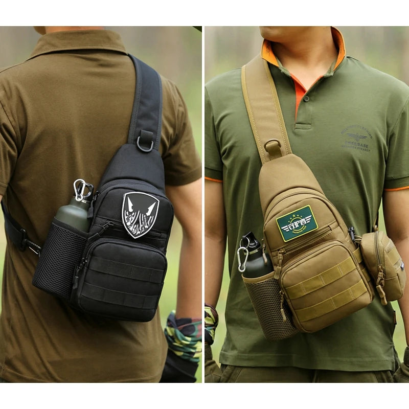 Portable Hiking & Travel Sling Shoulder Bag - MOLLE Chest Pack for Men - Outdoor Sports Bottle Pouch - Camping Hunting Fishing Backpack - Perfect for Hiking, Travel & Outdoor Adventures