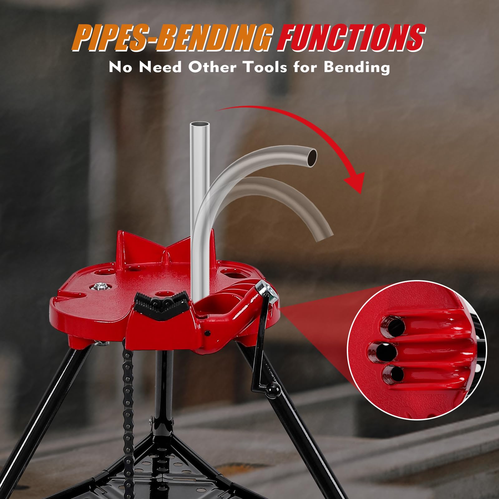 KYBOIT Heavy Duty Tripod Pipe Vise Stand with Chain - 1/8