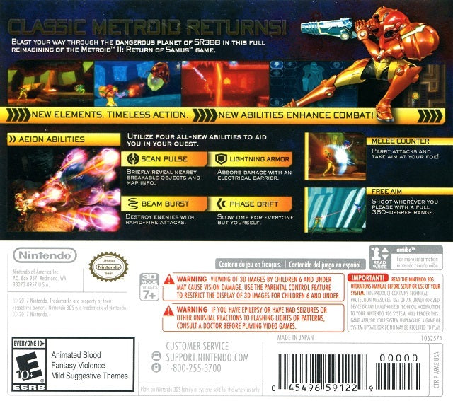 Metroid: Samus Returns - Nintendo 3DS Game | Action-Adventure Sci-Fi Video Game for Adults & Kids | Perfect for Gaming Enthusiasts & Collectors