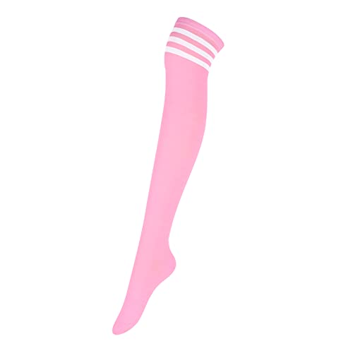 1 Pair - Pink With White Stripes