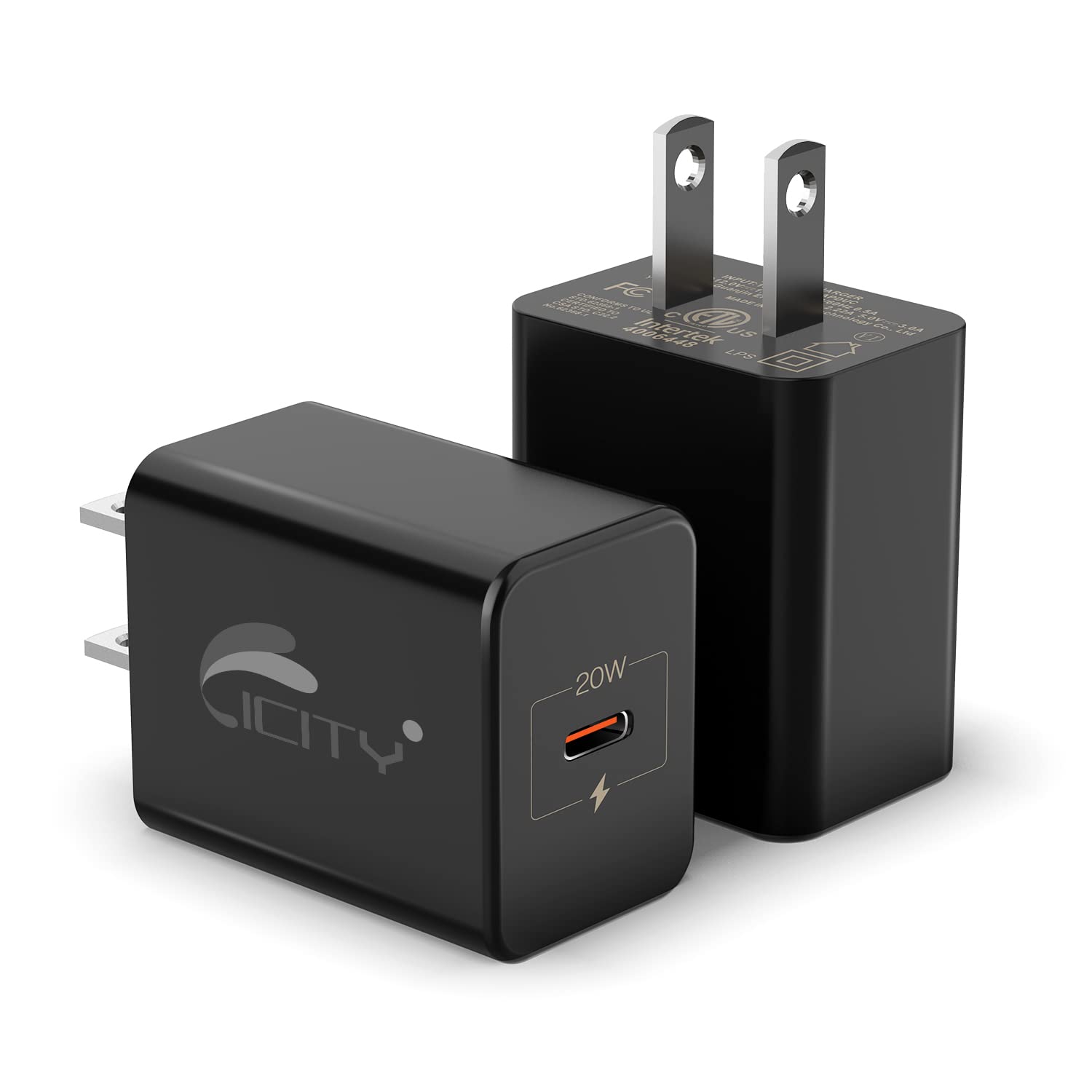 20W USB C Wall Charger (2 Pack) - PD Fast Charger Block for iPhone 13/12/11/Pro/Max, Samsung Galaxy S21/S20, iPad - Compact Travel Charger for Home, Office & Car