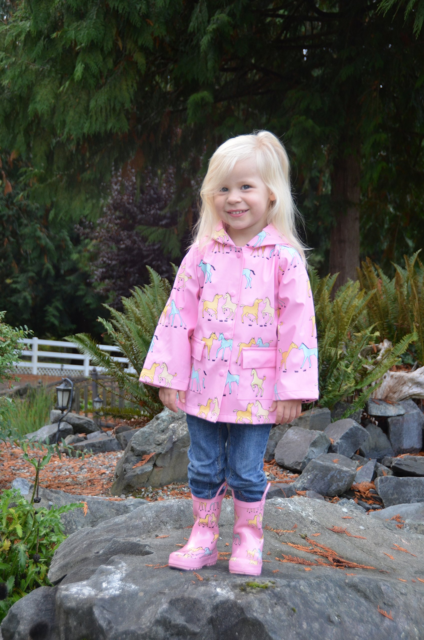 Waterproof Foxfire Raincoat for Kids - Boys & Girls Lightweight Hooded Jacket for Outdoor Play, School & Rainy Day Adventures
