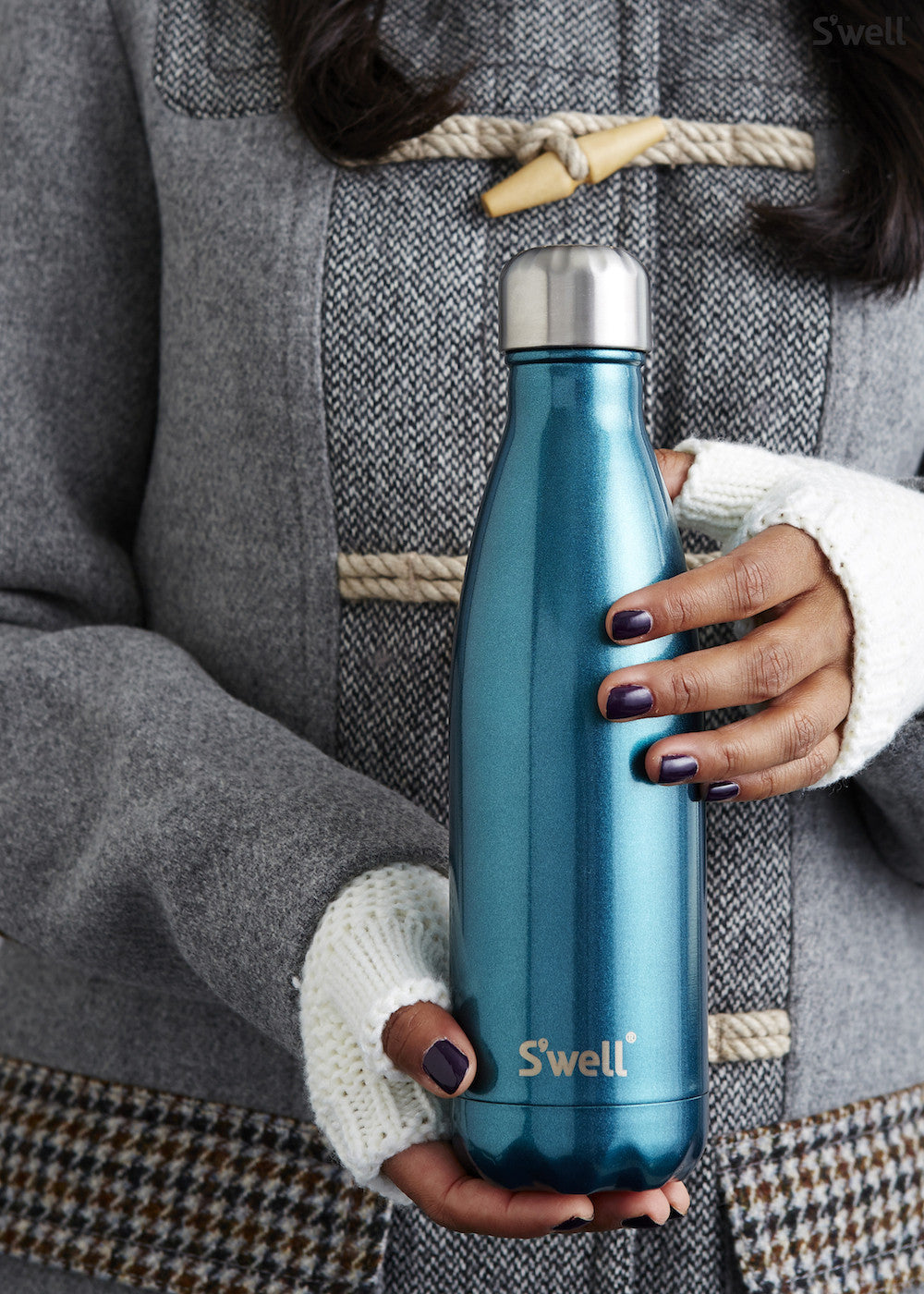 S'well Glitter Stainless Steel Water Bottle 9oz (266mL) - Insulated, Leak-Proof & BPA-Free for Gym, Office & Outdoor Activities