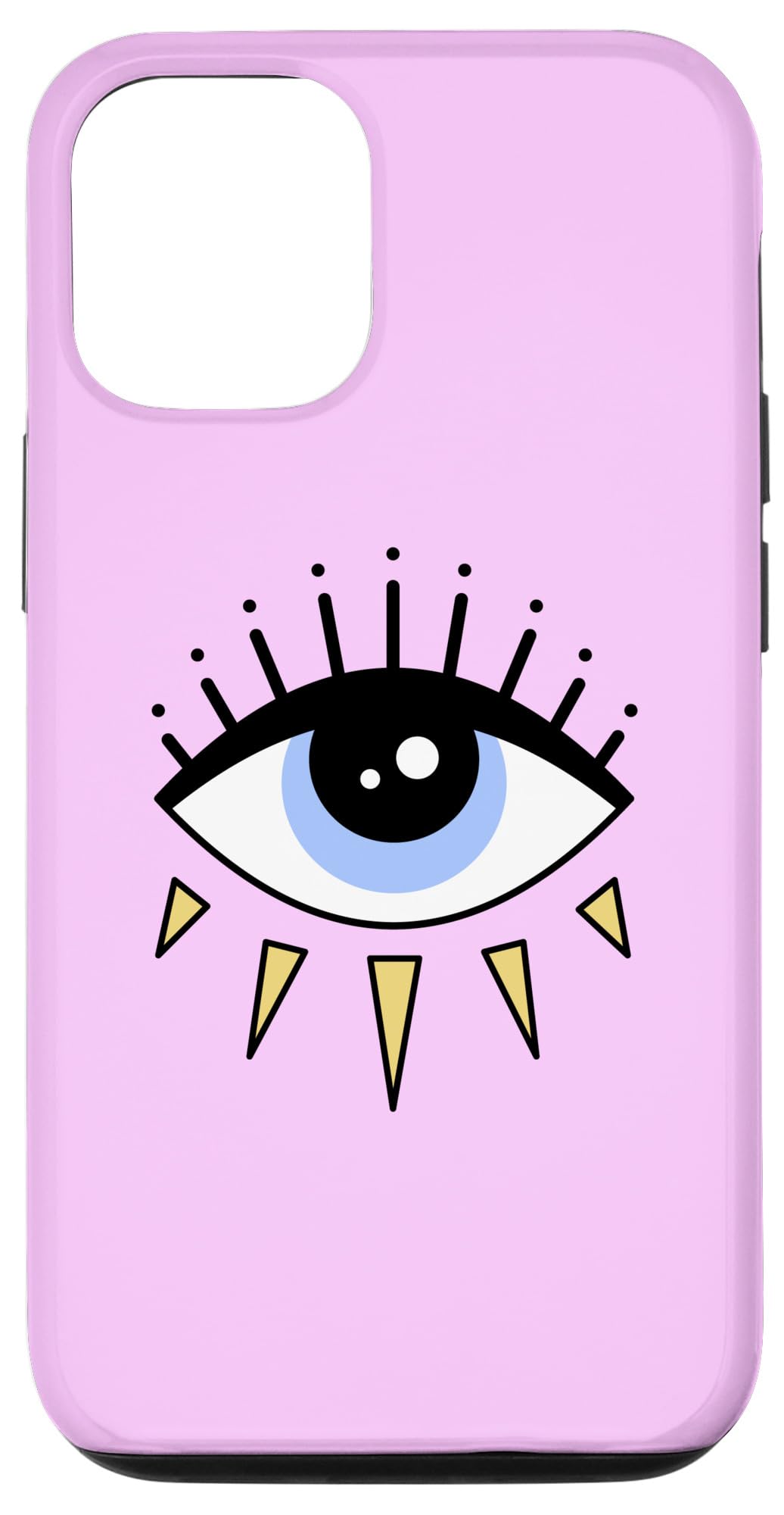 Evil Eye Pink iPhone 12/12 Pro Slim Protective Phone Case - Trendy & Durable Cover for Everyday Use, Perfect for Work, Travel & School